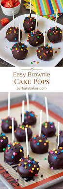 This cake pops recipe is a copycat of starbucks' birthday cake pop. Easy Brownie Cake Pops Recipe From Barbara Bakes