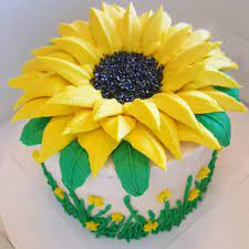 .a cake with buttercream and get a smooth, perfect finish just like a professional cake decorator! Sunflower Cake Sunflower Cakes Flower Cake Cooking Flower