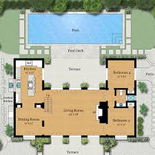 With expansive glass doors and windows throughout, this plan takes advantage of natural light and ocean views from practically every room. Floor Plan Visuals
