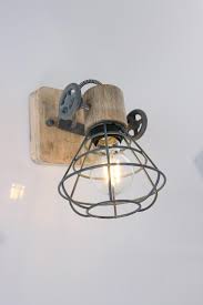 Anne Geurnsey Wand Deckenstrahler In Freshem Industriedesign 1 Flammig Mit Holz In Grau Leuchtendesign 4g