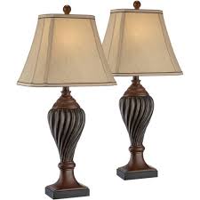 Cream embossed oval ceramic table lamp. Regency Hill Traditional Table Lamps Set Of 2 Carved Two Tone Brown Urn Beige Rectangular Shade For Living Room Family Bedroom Target