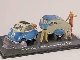 Bmw Isetta With Teardrop Caravan And Figures 1 43 Scale Partwork Model Bmw Isetta Corgi Toys Teardrop Caravan