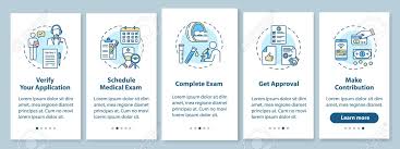 Bupa will sometimes give coverage after an exemption period. Insurance Onboarding Mobile App Page Screen With Concepts Get Verification Approval Process Walkthrough 5 Steps Graphic Instructions Ui Vector Template With Rgb Color Illustrations Royalty Free Cliparts Vectors And Stock Illustration Image 139386254