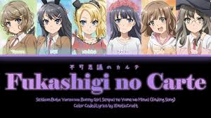 Fukashigi No Carte Seishun Buta Yarou Wa Bunny Girl Senpai Color Coded Lyrics Kan Rom Eng Youtube Azusagawa sakuta faced a scene that toppled common. seishun buta yarou wa bunny girl senpai
