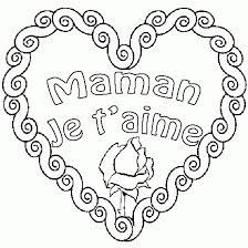 Coloriage Rose Et Coeur Maman Je T Aime Dessin Gratuit A Imprimer