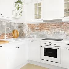 Kuchenruckwand Shabby Backstein Wand Kuchenruckwandfolie Wohnung Kuche Dekoration Einrichtungstipps Wandschutz