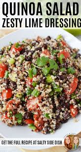 Quinoa Salad With Black Beans And Zesty Lime And Cumin Dressing Quinoa Sidedish Black Bean Salad Black Bean Salad Recipe Cilantro Recipes