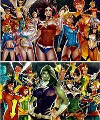 Dc Girls Vs Marvel A Force Art Prints Dc Comics Girls Marvel And Dc Crossover Comics Girls