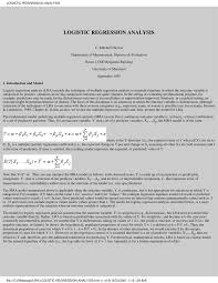 •use of λ(combo of effect & sample size) rather than r² (just the effect size) in the table. Pdf Logistic Regression Analysis
