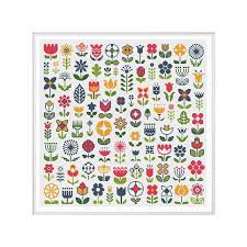 Make the perfect personalised gift with this free cross stitch pattern of a beautiful and varied floral wreath. Folk Flowers Cross Stitch Pattern Digital Download Pdf Etsy