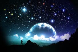 Cosmic Wonder: Earthrise Over Starry Sky - Digital Art Wallpaper ...