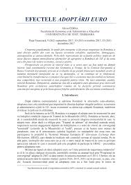 Bce a fost instituită în 1998, cu sediul la frankfurt/main. Pdf Efectele AdoptÄrii Euro