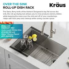 Maybe you would like to learn more about one of these? Kraus Multipurpose Over Sink Roll Up Dish Drying Rack In Black Walmart Com Walmart Com