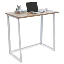 ◆wide desktop provides enough space to keep laptop and scatter things around. 4nm Folding Table Small Foldable Computer Desk Home Office Laptop Table Writing Desk Compact Study Reading Table For Small Space Space Saving Office Table Natural And White 2 Buy Online At Best
