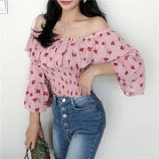 Efo Flower Print Off Shoulder 3 4 Sleeve Top Dress Yesstyle