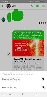 Pentru a şterge un mesaj, utilizatorul trebuie să apese pe acesta şi să aleagă opţiunea remove. Cum Se Pot Sterge Mesajele Pe Facebook Messenger Europa Fm