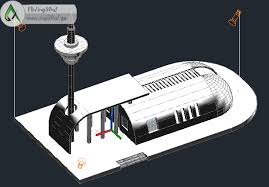 مجسم متحف ثلاثي الابعاد 3d اوتوكاد Dwg