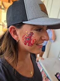 Had to get pretty creative facepainting at a Crawfish Boil 😅 Google  clipart helped but putting the designs