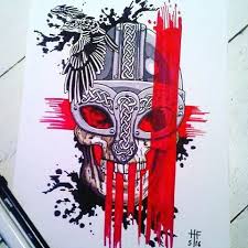 Finish Today This Trash Polka Norse Inspired Artwork And It S Available To Pick Up To Book A Session If You Are In The Mood For M Tresh Polka Vikingi Risunki