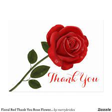 Thank you flowers and gifts are our specialty, because we believe gratitude is the right attitude. Floral Red Thank You Rose Flower Wedding Love Postcard Zazzle Com Rose Flower Thank You Greetings Flowers