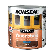 Always test stain on a hidden area of the wood to verify desired color. Ronseal 10 Year Woodstain Dark Oak 2 5l Wickes Co Uk
