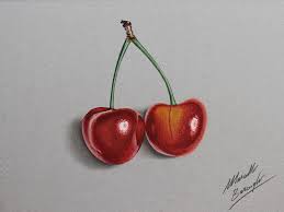 By using these basic techniques, you'll be able to draw every fruit you can. Cherries Realistic Drawing Marcello Barenghi