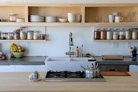 55 Open Kitchen Shelving Ideas With Closed Cabinets Open Kitchen Shelves Stylish Kitchen Kitchen Remodel