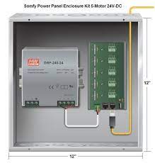 Somfy Power Panel Enclosure Kit - 5 Motor 24v Dc 1870196 - Automated Shade Online Store Paneling Enclosure Motorized Blinds