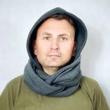 Soft Wool Gray Hood Unisex, Gray Cowl Scarf Men, Cowl Shrug Men, Cowl Hood,  Festival Head Scarf, Convertible Scarf, Hooded Scarf,natura