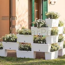 Pflanzkubel Raumteiler Innen Aussen Sichtschutz Pflanzkasten Terrasse 5er Set Weiss Amazon In 2020 Pflanzkasten Pflanzen Pflanzkubel