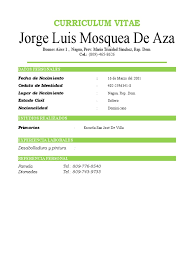 Tailor your cv template for the job in your work experience section with the right cv keywords. Curriculum Vitae Jorge Luis Mosquea De Aza