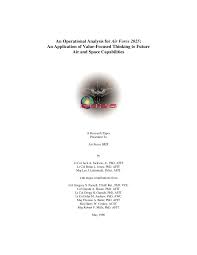 Pi network is advertised to be a mobile cryptocurrency app (supports both ios and android) that supposedly makes crypto mining possible for everyday people. Pdf An Operational Analysis For Air Force 2025 An Application Of Value Focused Thinking To Future Air And Space Capabilities