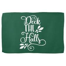 Deck The Halls Typography Holidays Kitchen Towel Zazzle Com Holiday Hand Towels Cheap Gift Diy Holiday Kitchen Towel