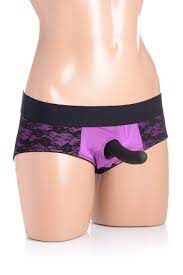 Amazon.com: Lace Envy Pegging Set with Lace Crotchless Panty Harness and  Dildo - L/XL Purple : Health & Household