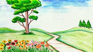 Draw a straight, horizontal line to outline the bottom of the patch. Beautiful Flower Garden Drawing Beauty Decor