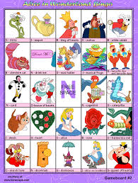 смотреть алиса в стране чудес на английском с субтитрами Free Printable Alice In Wonderland Bingo Games At Kid Scraps Vecherinka V Strane Chudes Alisa V Strane Chudes Vecherinka