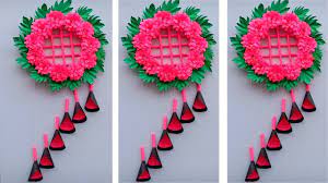 How to make a wall hanging out of flowers? Diy Paper Flower Wall Hanging Diy Art And Craft Easy Wall Decoration Ideas Diy Paper Flower Wall Hanging Flower Wall Paper Flower Wall