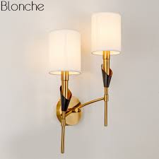 A modern wall light is the perfect way to brighten up a room while saving on the space that a floor or table lamp would take up. Nordic Gold Wall Lamp Fabric Lamp Shades Modern Led Wall Sconce Light For Bedroom Stair Indoor Home Loft Decor Lighting Fixture Buy At The Price Of 52 23 In Aliexpress Com Imall Com