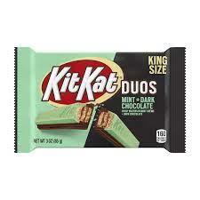Kit Kat Duos Mint And Dark Chocolate King Size Candy Bar 3 Oz Walmart Com Dark Chocolate Mint Mint Dark Chocolate Kit Kat Flavors