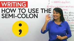 The semicolon looks like a comma with a period above it, and this can be a good way to remember what it does. How To Use The Semi Colon In English Writing Youtube