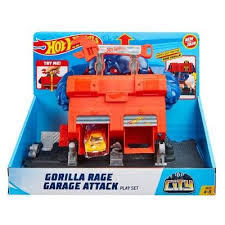 Hot Wheels City Gorilla Rage Garage Attack Playset Hot Wheels Playset Highlights Kids