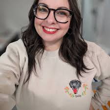 Custom Dog Face Embroidered Sweatshirt, Dog Photo Embroidered Hoodie, Dog  Lovers Sweatshirt, Gift for Pet Lovers, Pet Embroidery Sweater