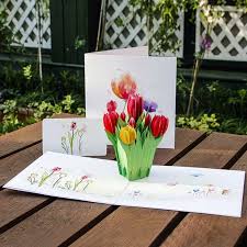 Fiori immagini di buon compleanno. 3d Pop Up Tulipani Fiori Biglietto Di Auguri Di Natale Di Compleanno Nuovo Anno Invito Cards Invitations Aliexpress