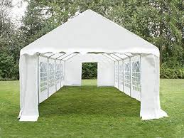 Tente De Reception 4x8 M Pe Tonnelle Chapiteau De Jardin Barnum Blanc Amazon Fr Jardin