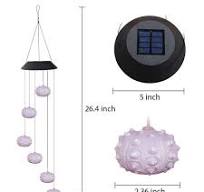 Sea Urchin Shell Solar Light, Epicgadget Sea Urchin Wind Chime Color Changing Outdoor Solar Garden Decorative Lights for Walkway Pathway Backyard ...