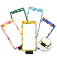 Amazon.com : 5 Pack Magnetic Notepads for Fridge with Pen Holder, Full  Magnet Back Notepad, to Do List, Grocery Shopping, Summer Theme, 6" x 3",  50 Sheets, Magnet Memo Pad for Fridge,
