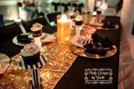 Birthday Black And Gold Table Setting Black White Gold Table Setting Gold Table Setting Gold Birthday Party Gold Party