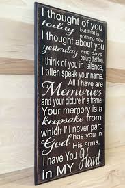 I Thought Of You Memorial Sign Memorial Gift Sympathy Gift Custom Wood Sign Pet Sympathy Home Decor Wall Art Wood Sign Sayings Memorial Signs Sympathy Gifts Wood Signs Sayings