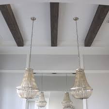 The sides of ceiling beams are usually made from 1x3 1x4 or 1x6 depending. Diy Faux Beams In My Dining Room Frills And Drills