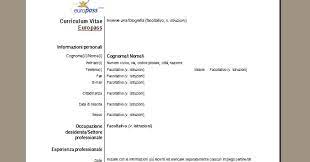 Modello curriculum vitae in formato europeo da scaricare in formato pdf e compilare: Curriculum Vitae Europass Scarica Il Cv